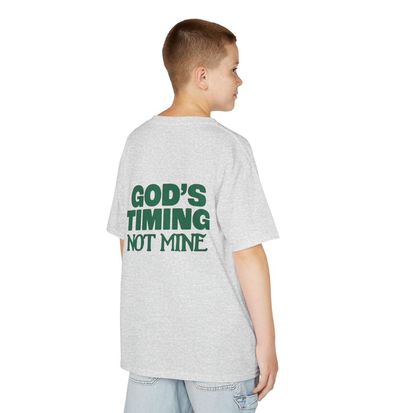 Kids Tee - 'God's Timing Not Mine' - Motivational Faith-Based Apparel