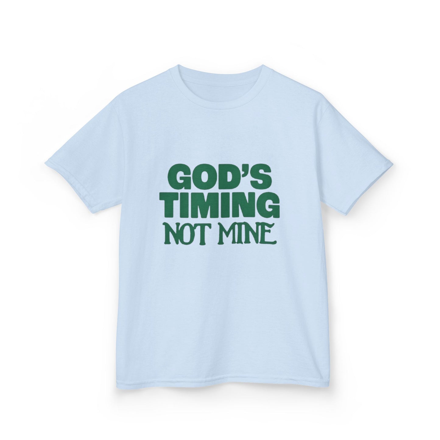 Kids Tee - 'God's Timing Not Mine' - Motivational Faith-Based Apparel