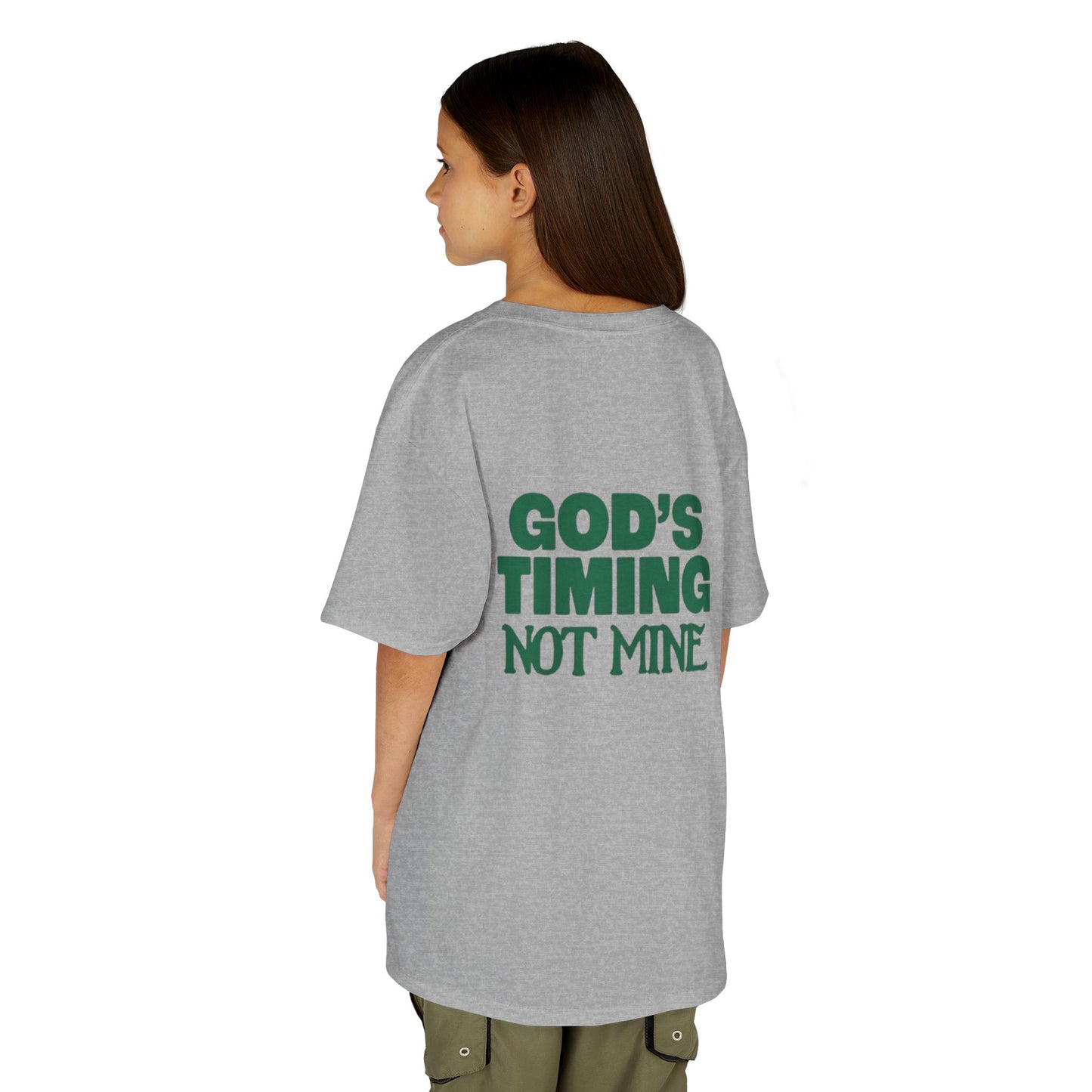 Kids Tee - 'God's Timing Not Mine' - Motivational Faith-Based Apparel