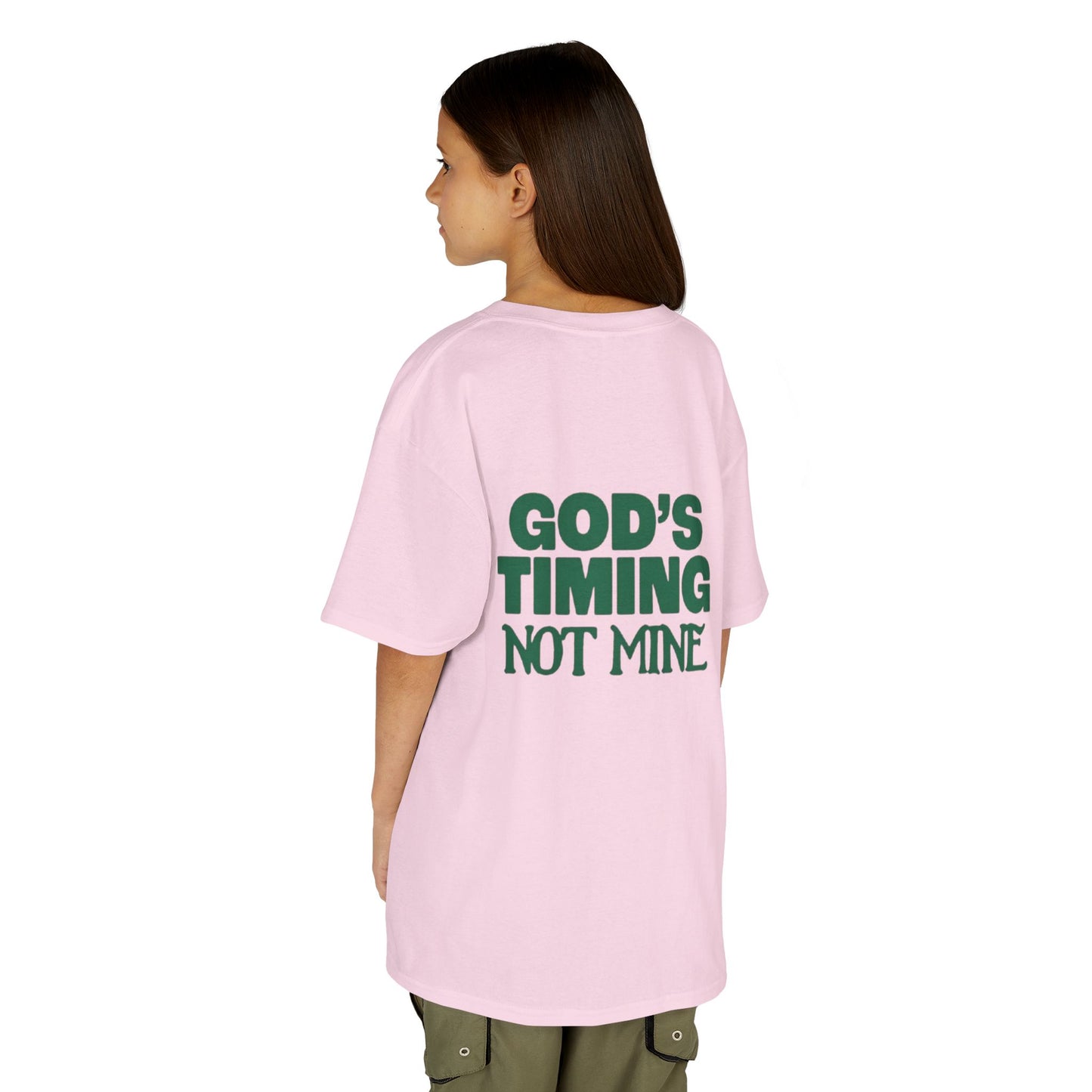 Kids Tee - 'God's Timing Not Mine' - Motivational Faith-Based Apparel