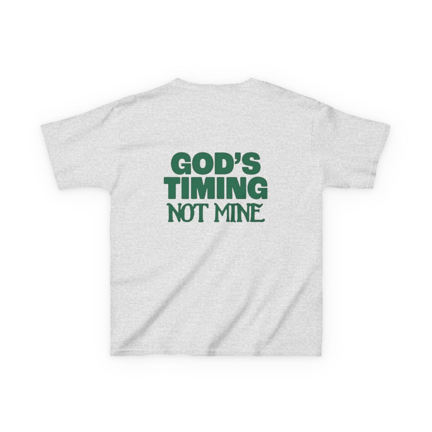 Kids Tee - 'God's Timing Not Mine' - Motivational Faith-Based Apparel