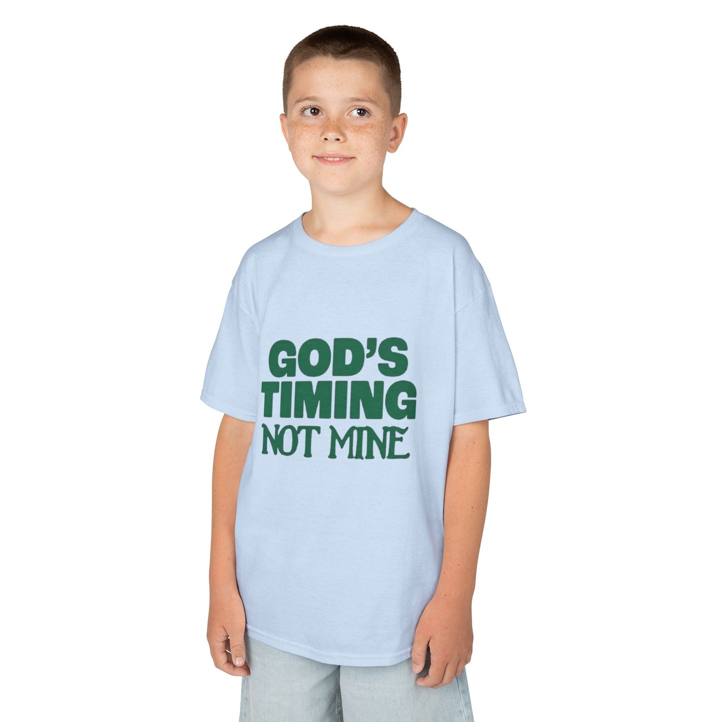 Kids Tee - 'God's Timing Not Mine' - Motivational Faith-Based Apparel