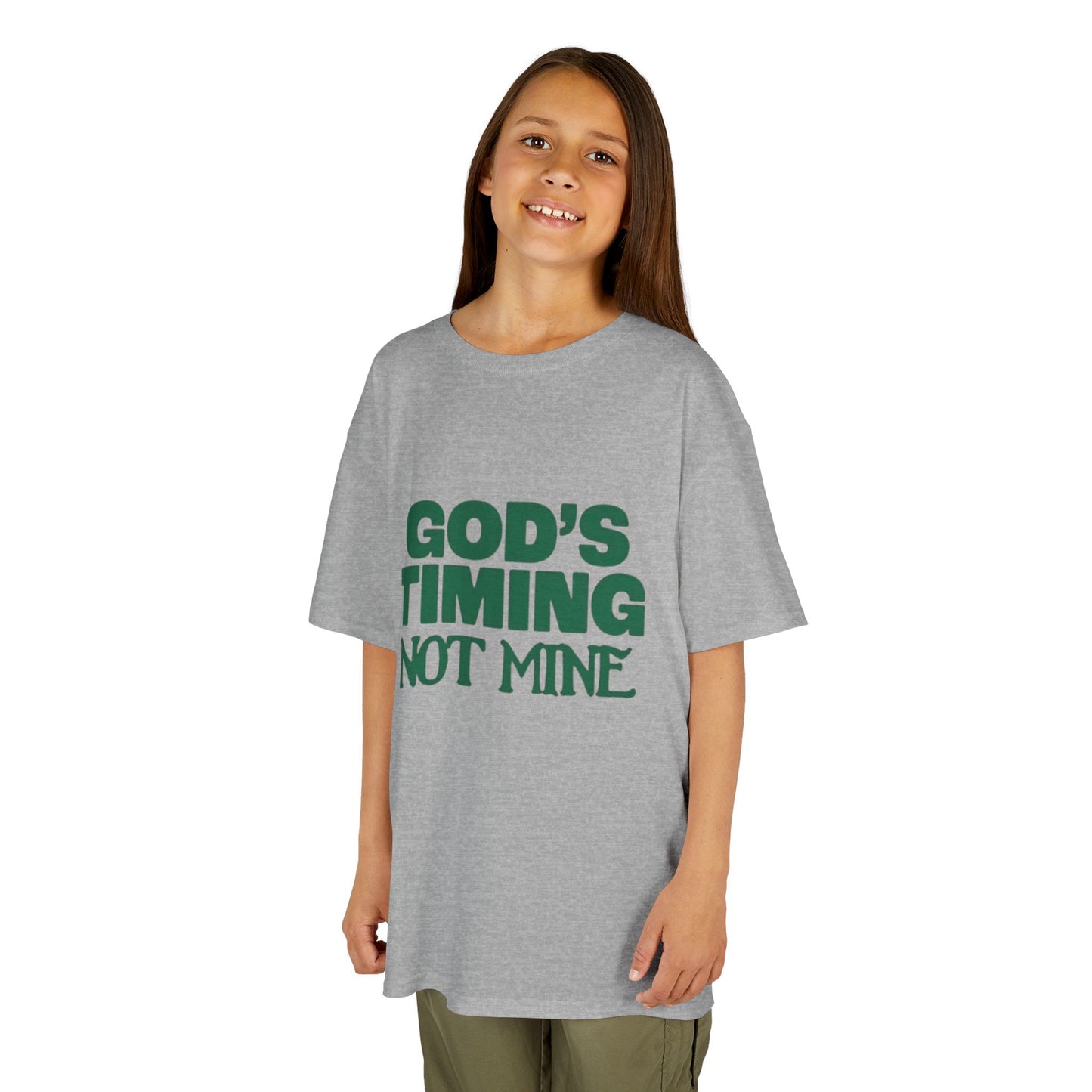 Kids Tee - 'God's Timing Not Mine' - Motivational Faith-Based Apparel