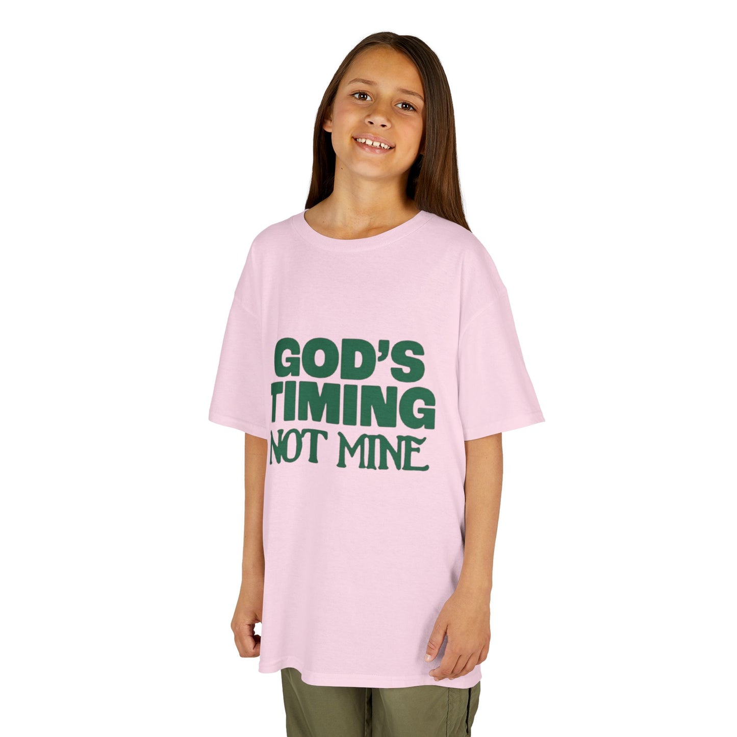 Kids Tee - 'God's Timing Not Mine' - Motivational Faith-Based Apparel