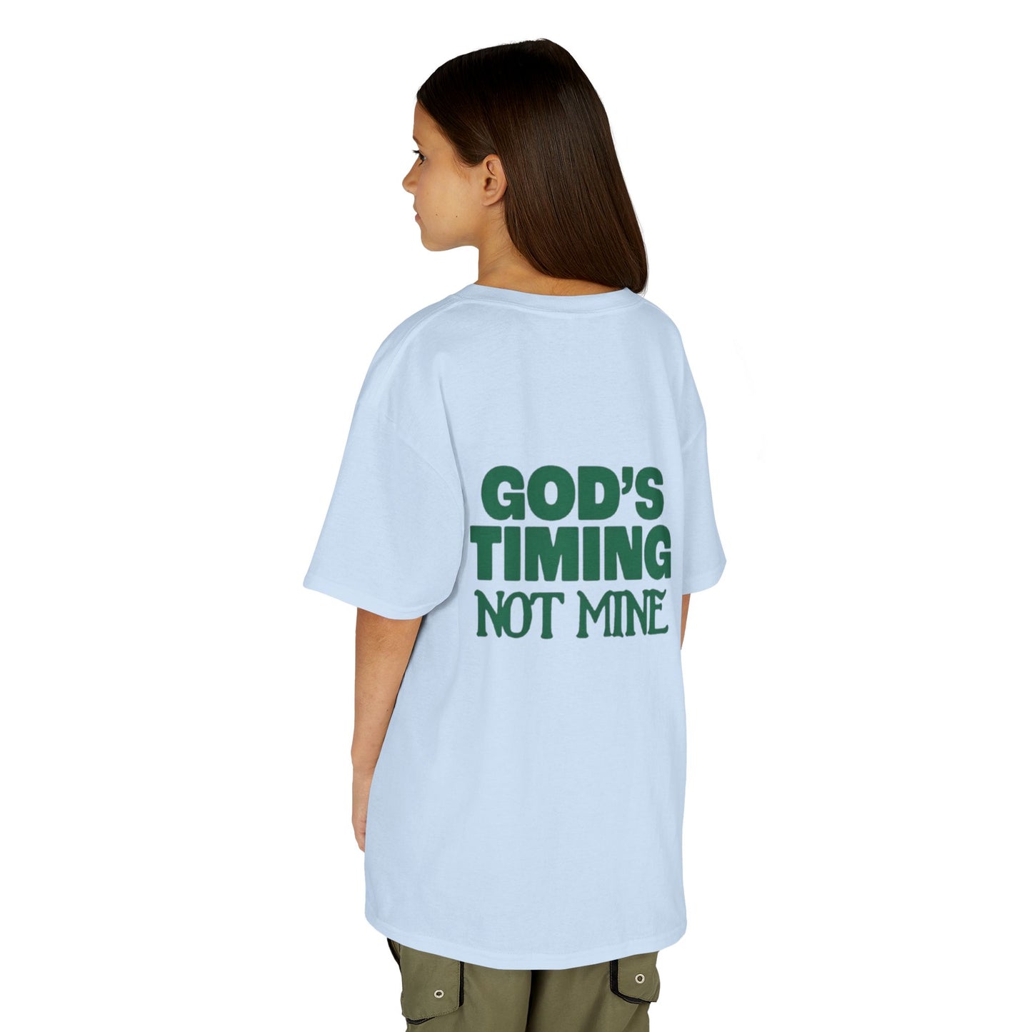 Kids Tee - 'God's Timing Not Mine' - Motivational Faith-Based Apparel