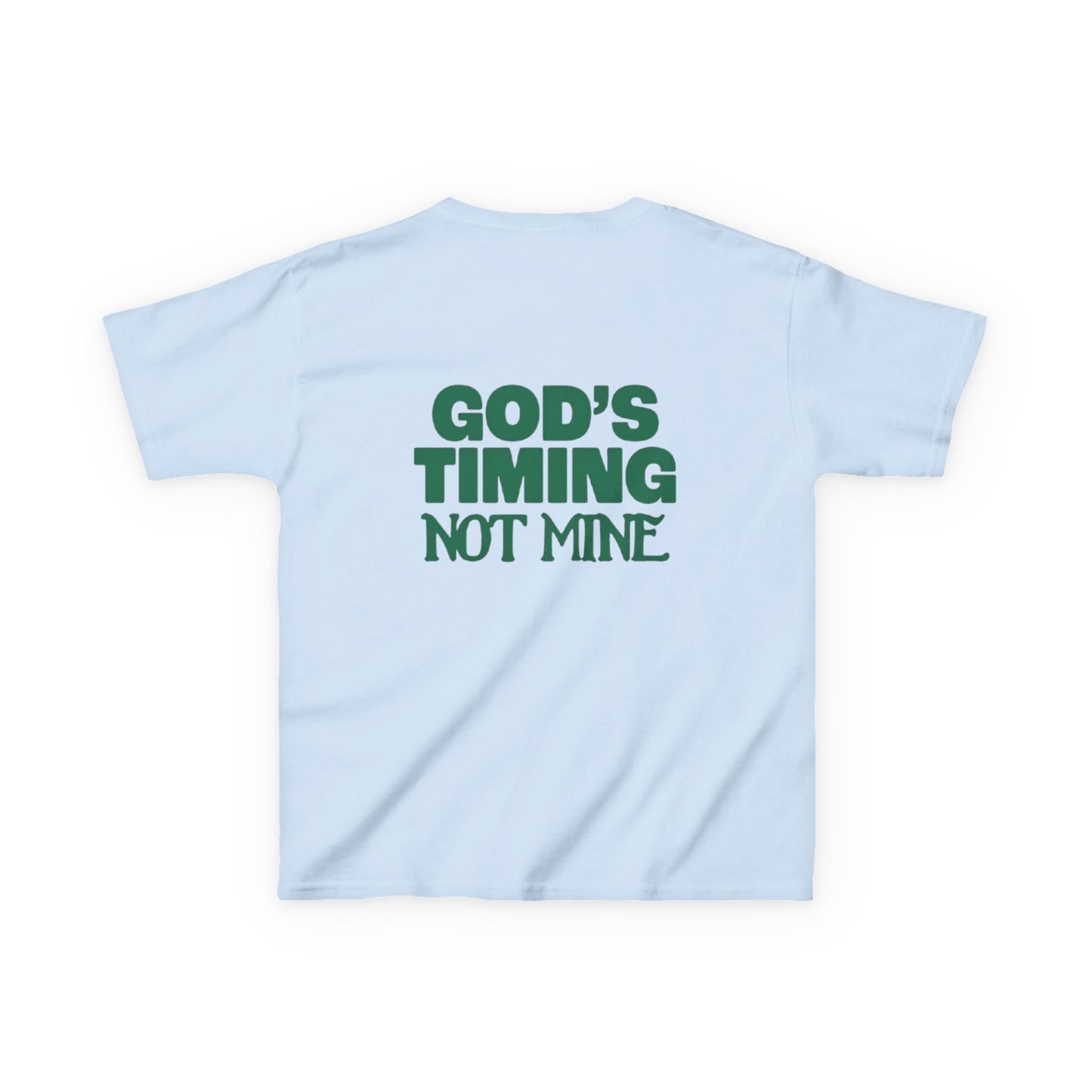 Kids Tee - 'God's Timing Not Mine' - Motivational Faith-Based Apparel