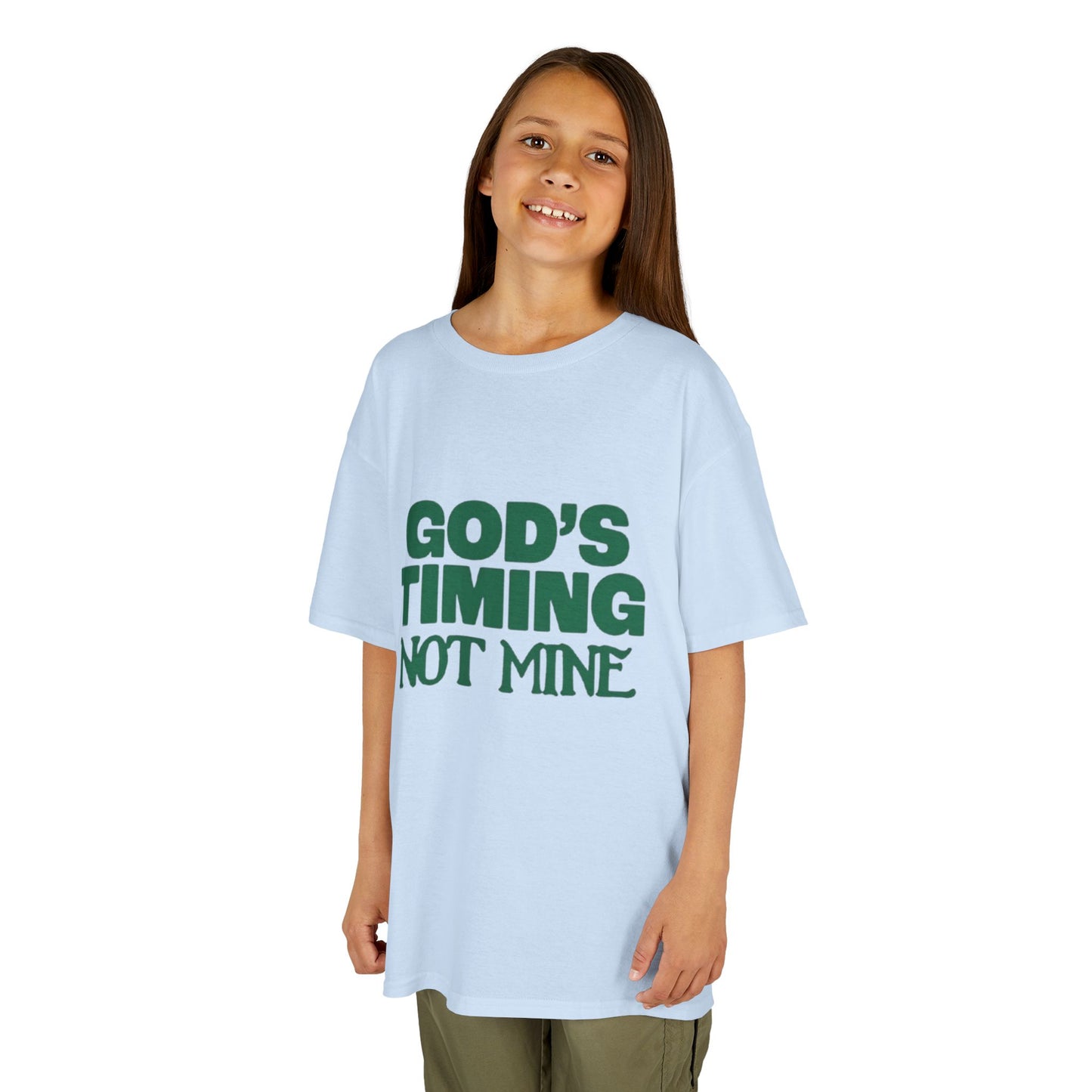 Kids Tee - 'God's Timing Not Mine' - Motivational Faith-Based Apparel