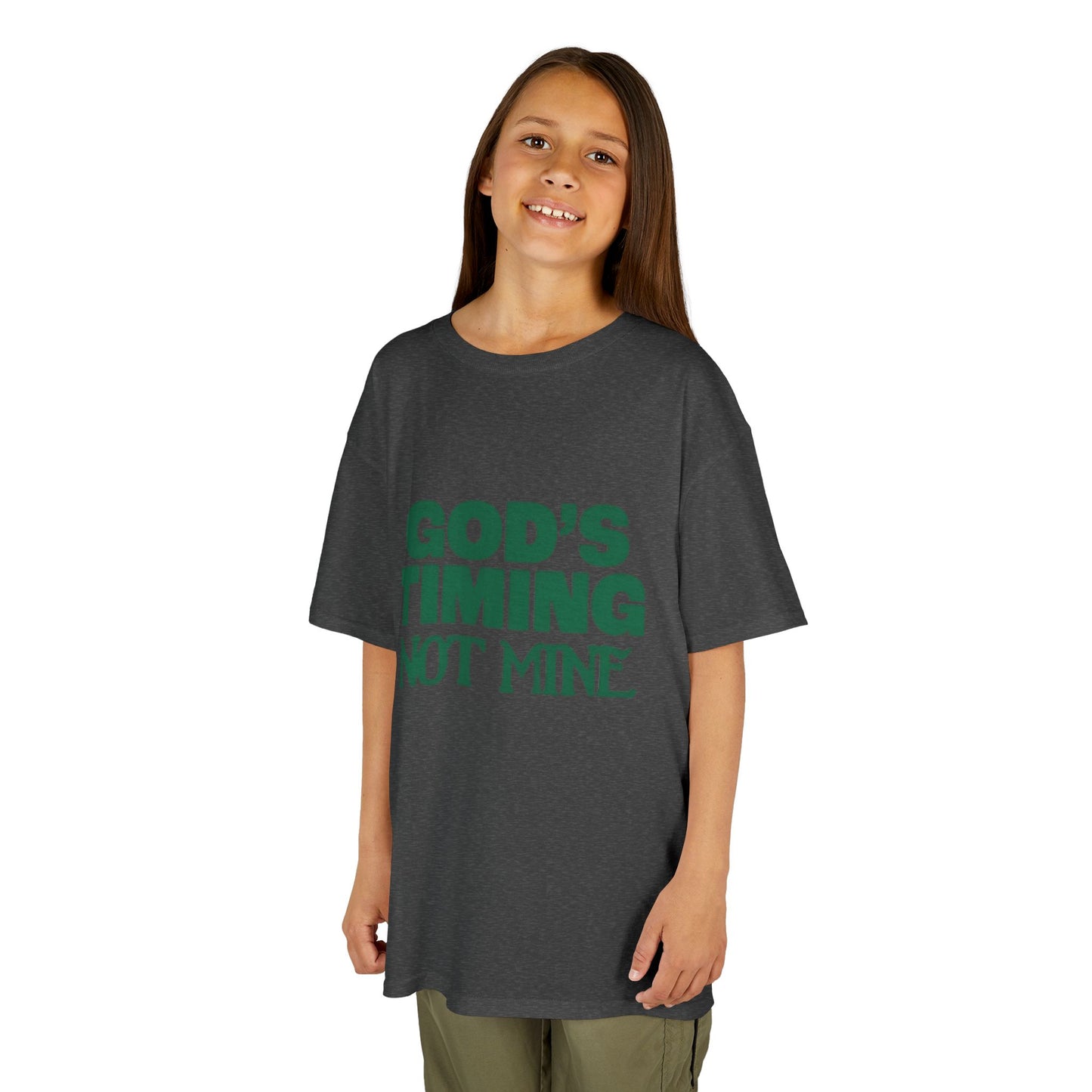 Kids Tee - 'God's Timing Not Mine' - Motivational Faith-Based Apparel