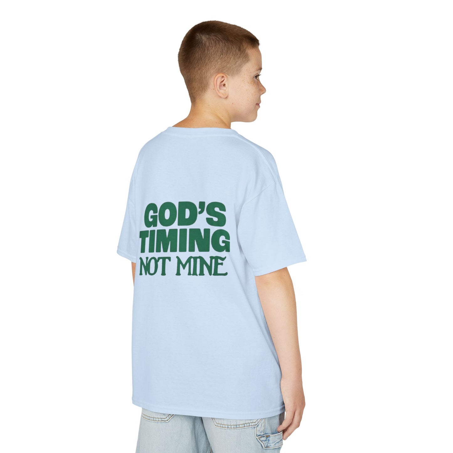 Kids Tee - 'God's Timing Not Mine' - Motivational Faith-Based Apparel
