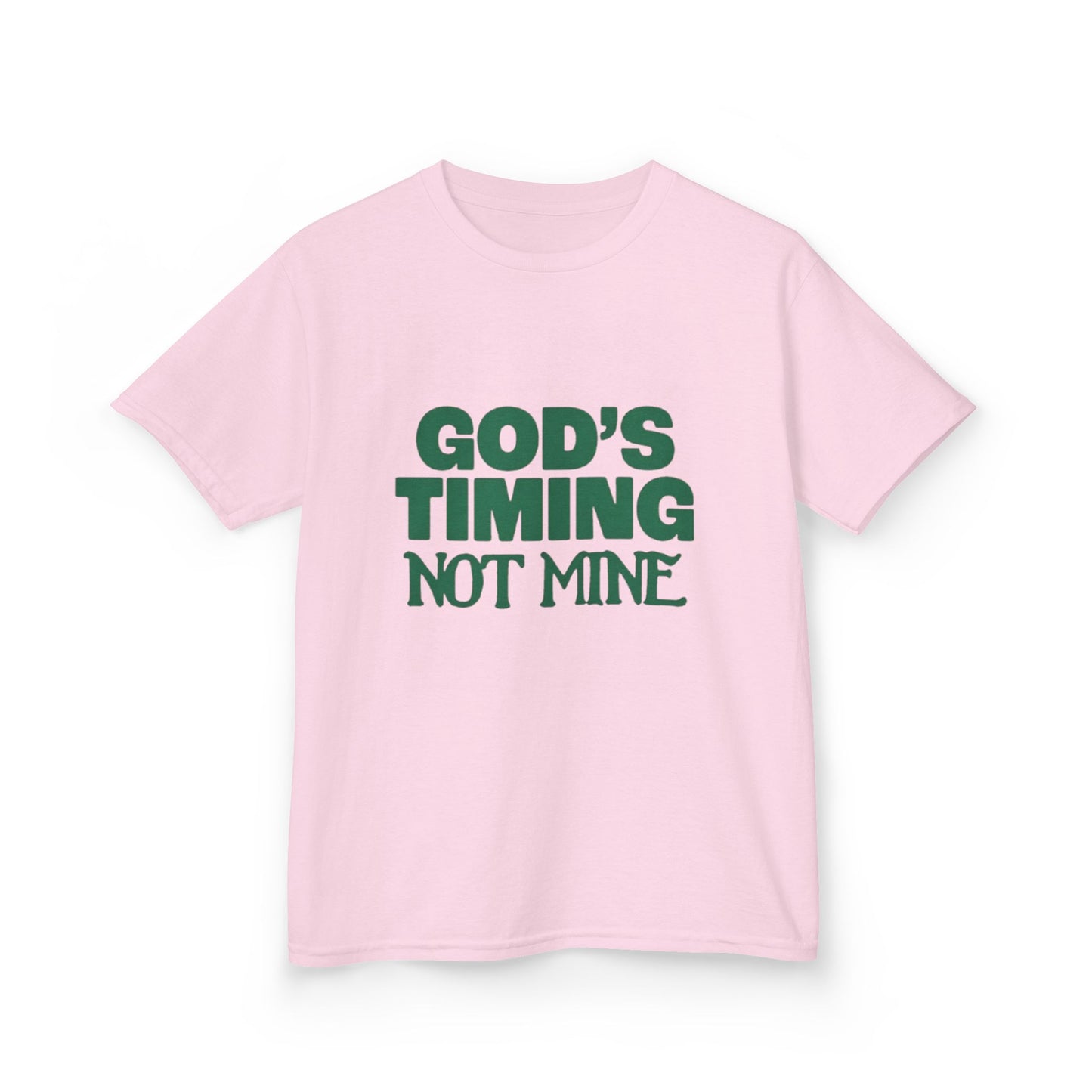 Kids Tee - 'God's Timing Not Mine' - Motivational Faith-Based Apparel
