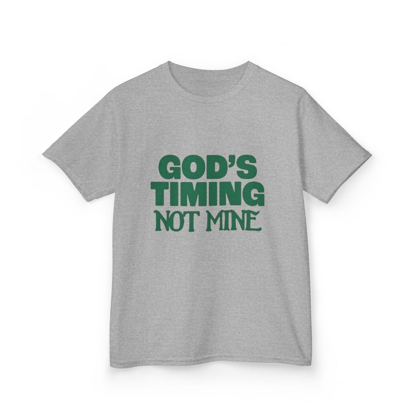 Kids Tee - 'God's Timing Not Mine' - Motivational Faith-Based Apparel