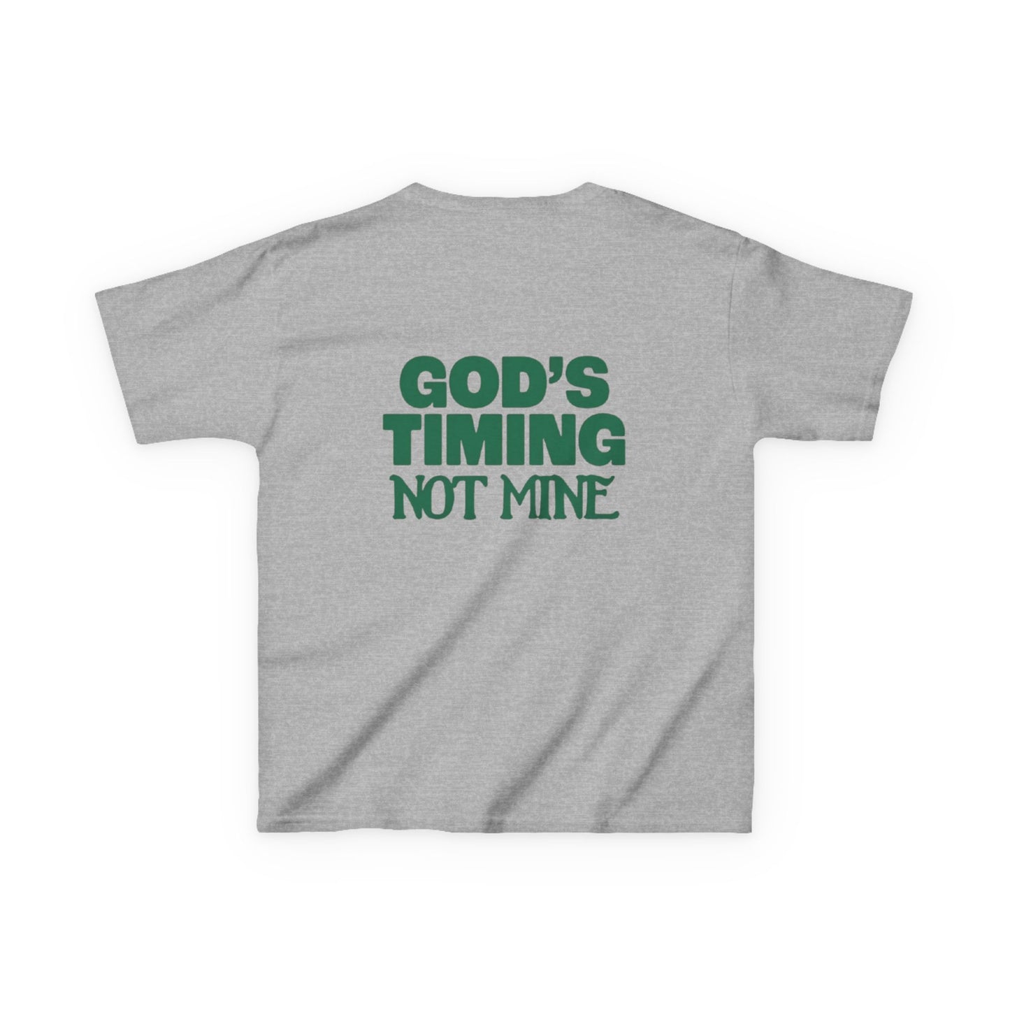 Kids Tee - 'God's Timing Not Mine' - Motivational Faith-Based Apparel