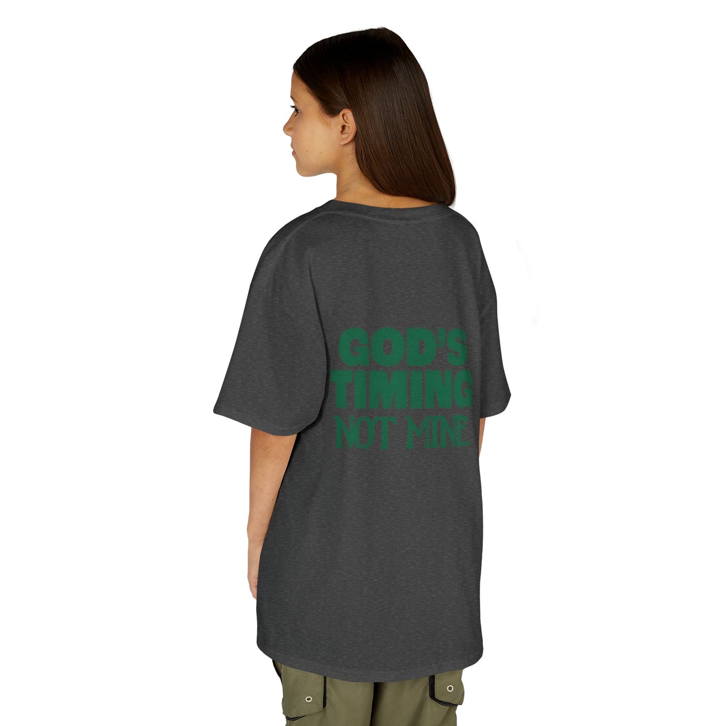 Kids Tee - 'God's Timing Not Mine' - Motivational Faith-Based Apparel