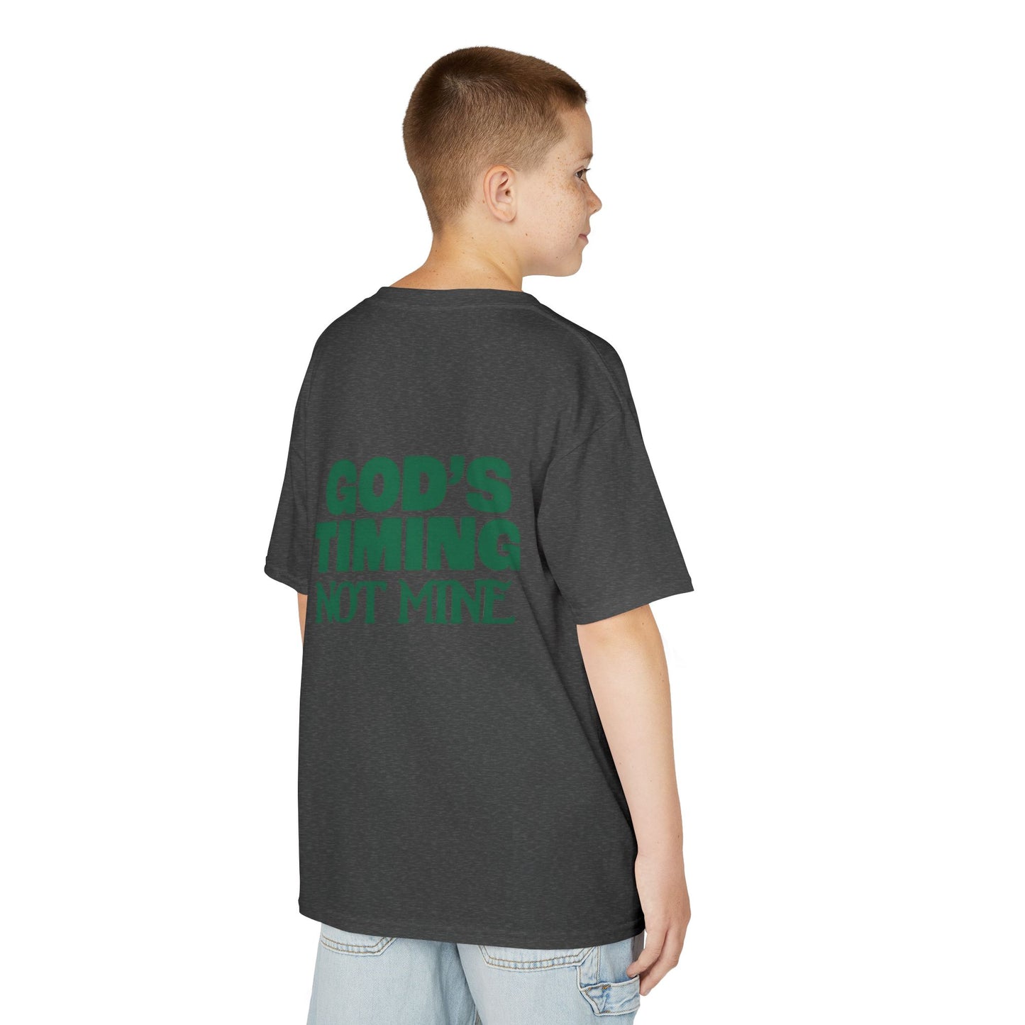 Kids Tee - 'God's Timing Not Mine' - Motivational Faith-Based Apparel