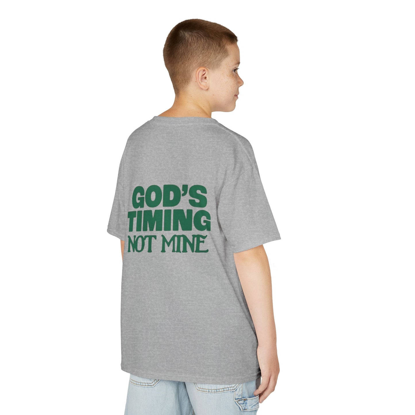Kids Tee - 'God's Timing Not Mine' - Motivational Faith-Based Apparel