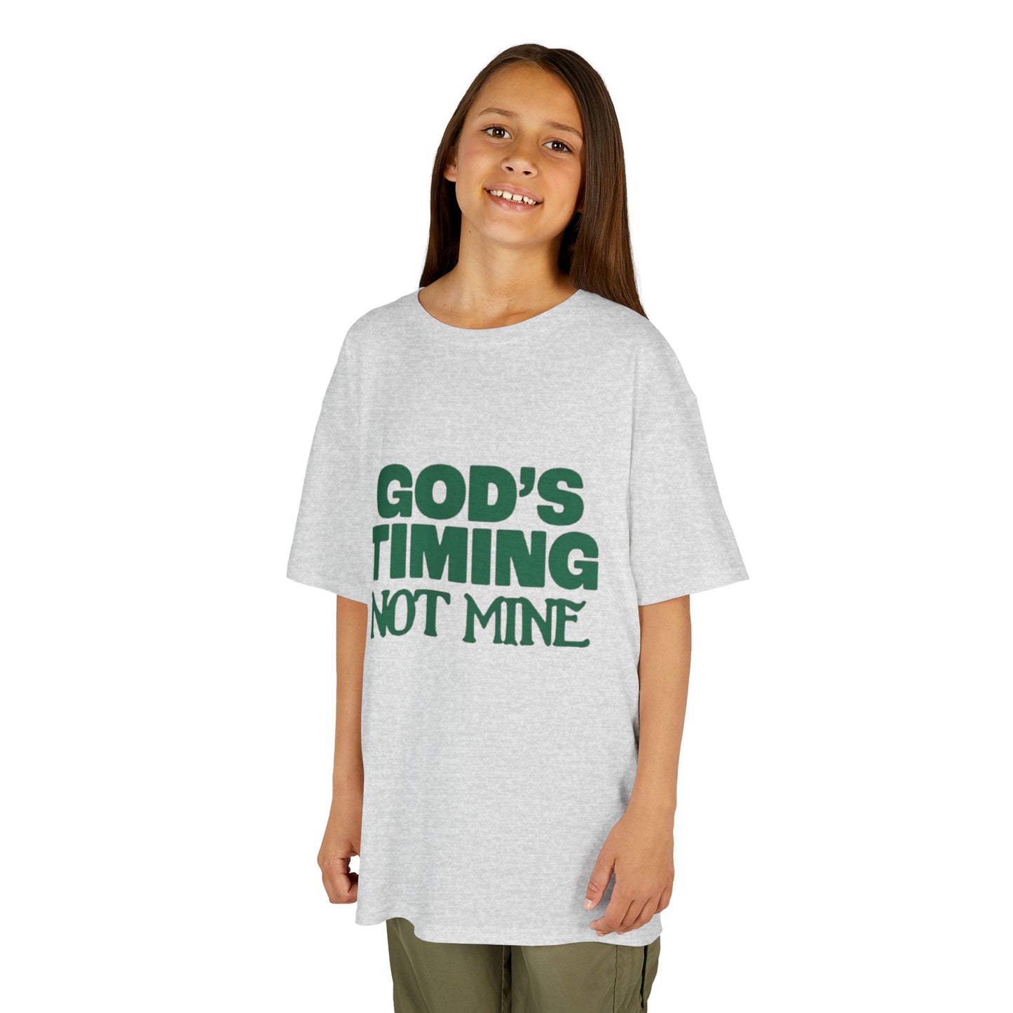 Kids Tee - 'God's Timing Not Mine' - Motivational Faith-Based Apparel