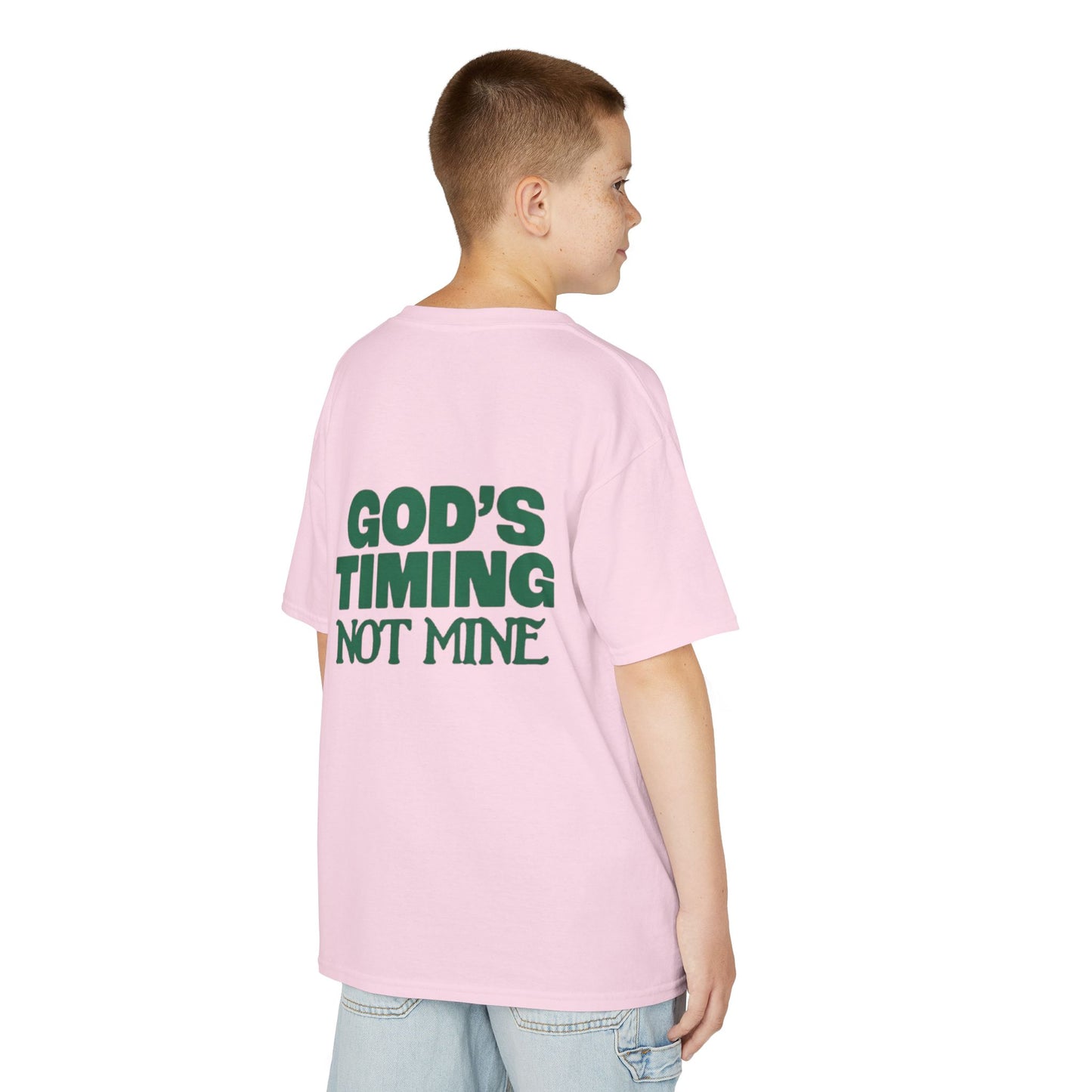 Kids Tee - 'God's Timing Not Mine' - Motivational Faith-Based Apparel